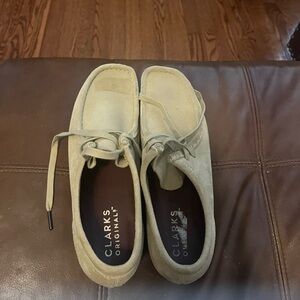 Clarks Men's Beige Suede Loafers